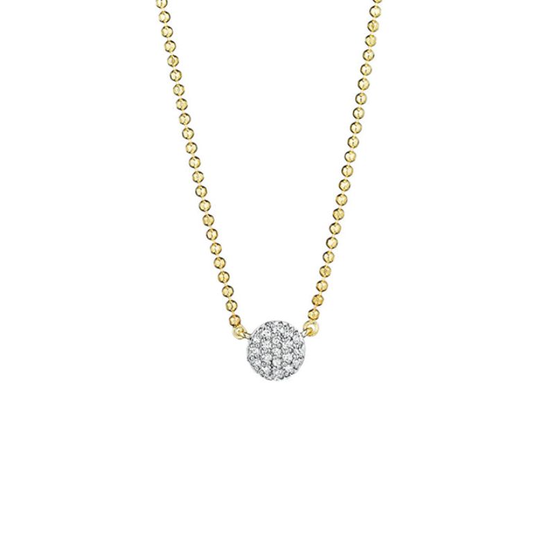 Phillips House 14K yellow gold Affair diamond micro infinity necklace with diamonds weighing 0.10 carat total weight