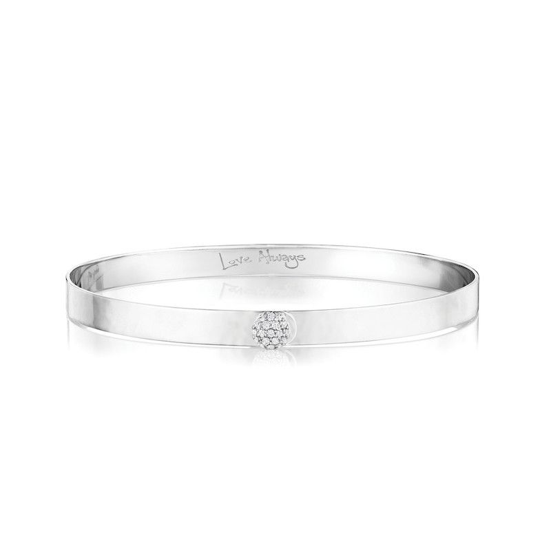 Phillips House 14K white gold Affair diamond Infinity Love Always 5mm bracelet with diamonds weighing 0.12 carat total weight