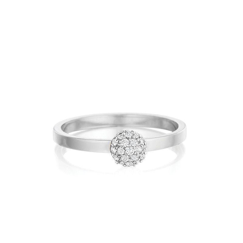 Phillips House 14K white gold Affair diamond polished Love Always 2mm ring with diamonds weighing 0.13 carat total weight