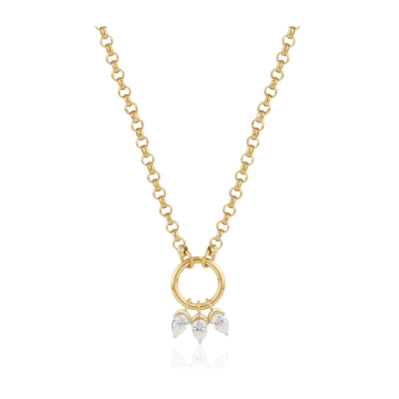 Phillips House 18K Yellow Gold And Platinum One Of One Open Circle Pendant Necklace