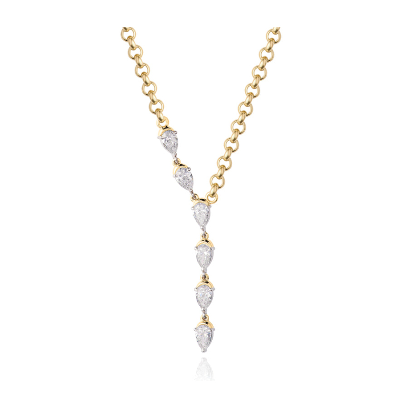 Phillips House 18K Yellow Gold And Platinum One Of One Y Neckalce