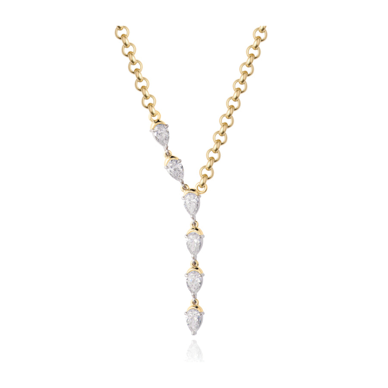 Phillips House 18K Yellow Gold And Platinum One Of One Y Neckalce