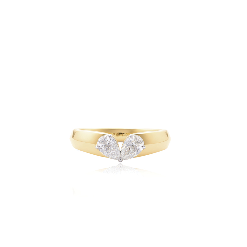 Phillips House 18K Yellow Gold And Platinum One Of One Kissing Heart Ring