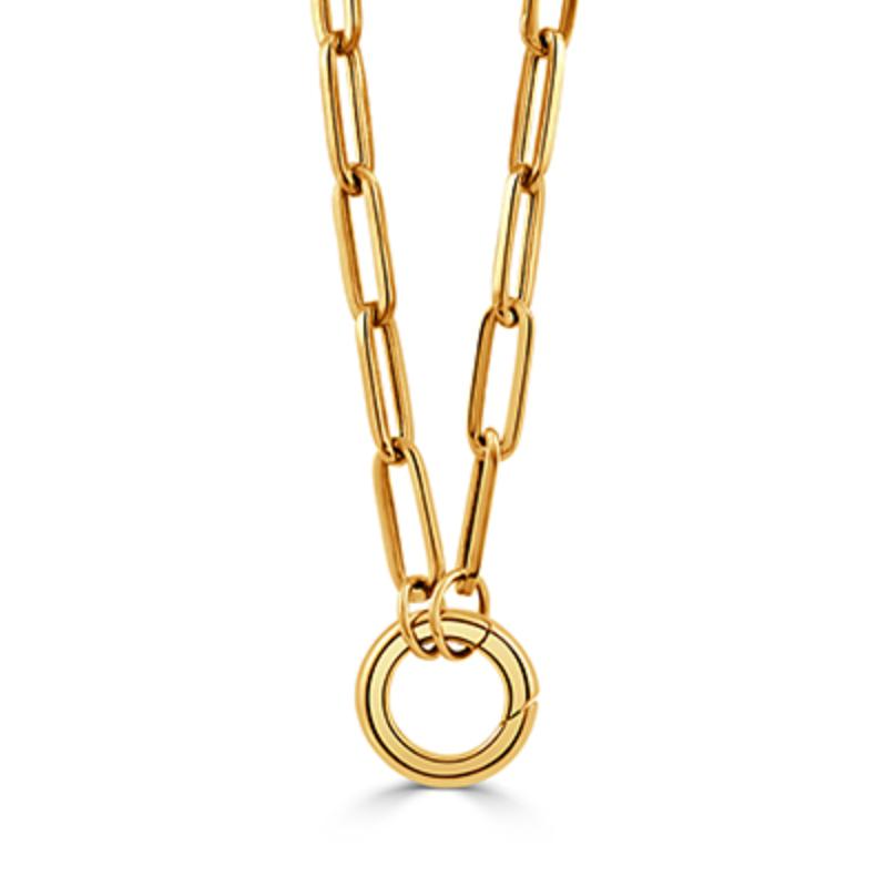 Doves Paper Clip 18K Yellow Gold Chain
