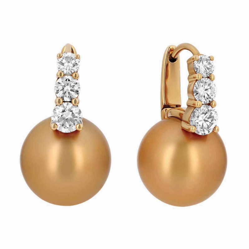 Mikimoto 18K Yellow Gold Classic Golden Pearl Drop Earrings