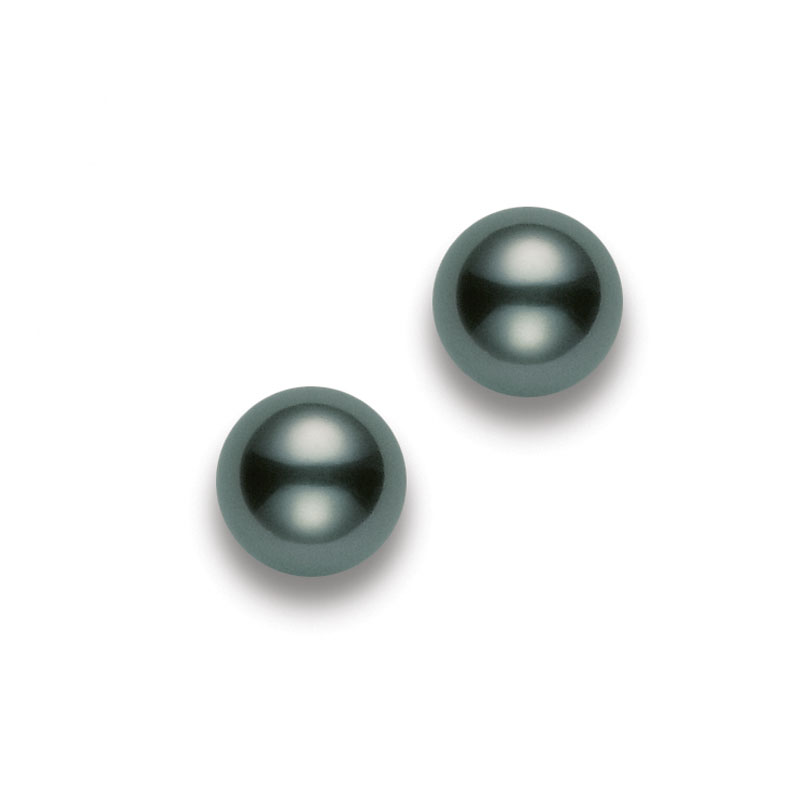 Mikimoto 8mm A+ Black South Sea Pearl Stud Earrings