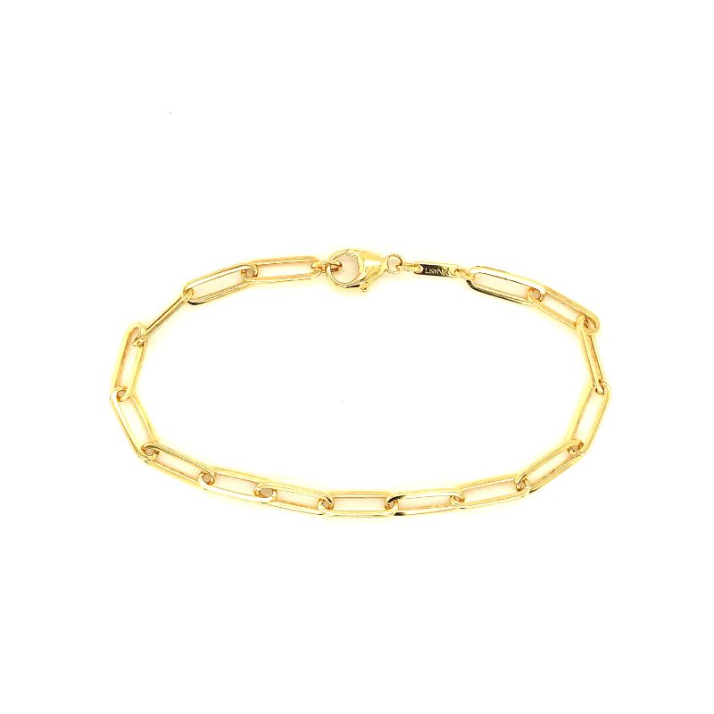 Lisa Nik 18k yellow gold Golden Dreams 3.5mm paperclip link bracelet, 7"