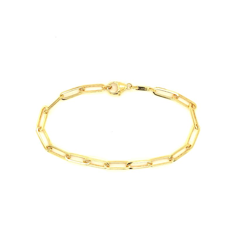 Lisa Nik 18k yellow gold Golden Dreams 3.5mm paperclip link bracelet, 7"