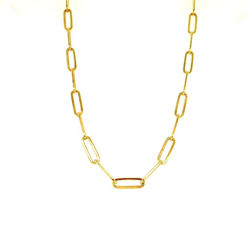 Lisa Nik 18k yellow gold Golden Dreams 3.5mm paperclip chain necklace, 18"