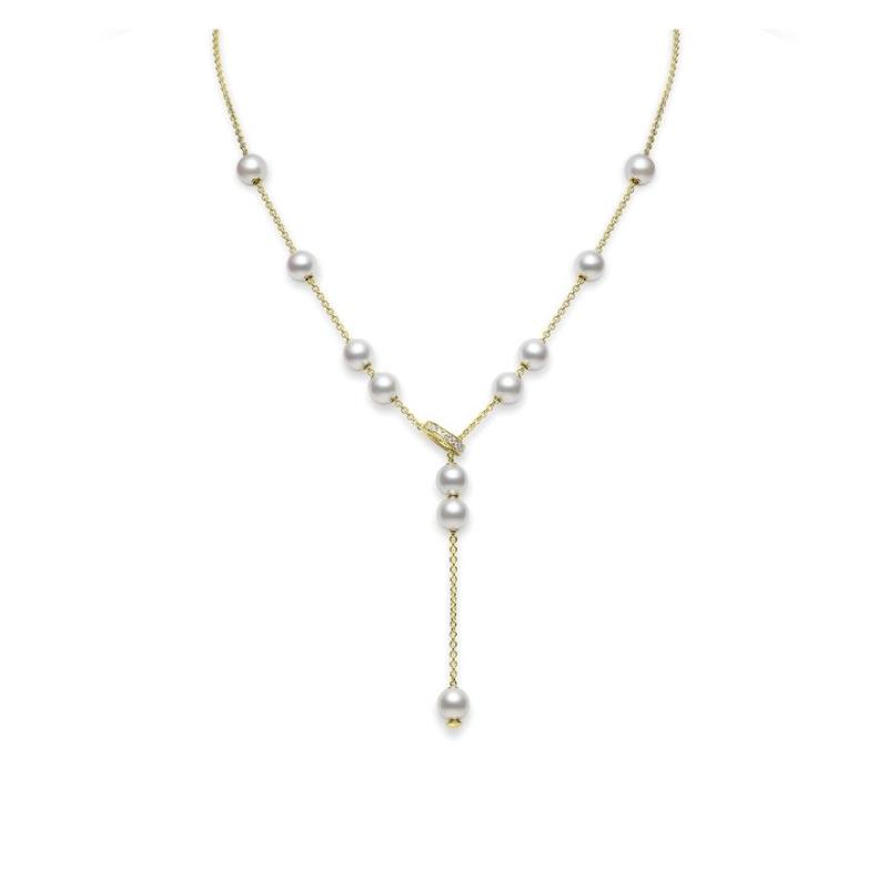 Mikimoto 18K Yellow Gold Pearls In Motion Akoya Cultured Pearl Necklace