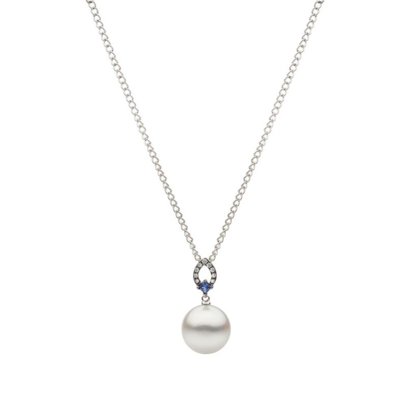 Mikimoto 18k white gold rhodium plated Everyday Essentials pearl pendant necklace