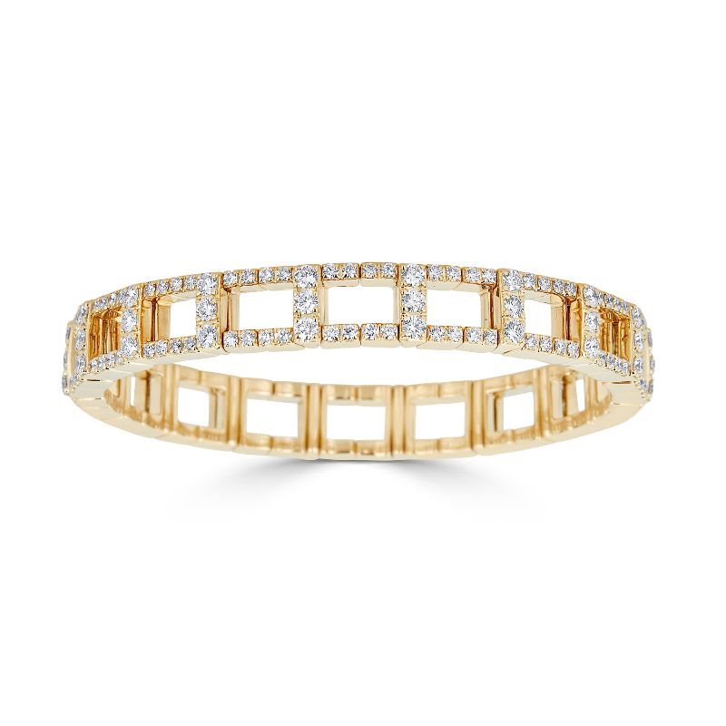 ZYDO 18K White Gold Diamond H" Stretch Bracelet