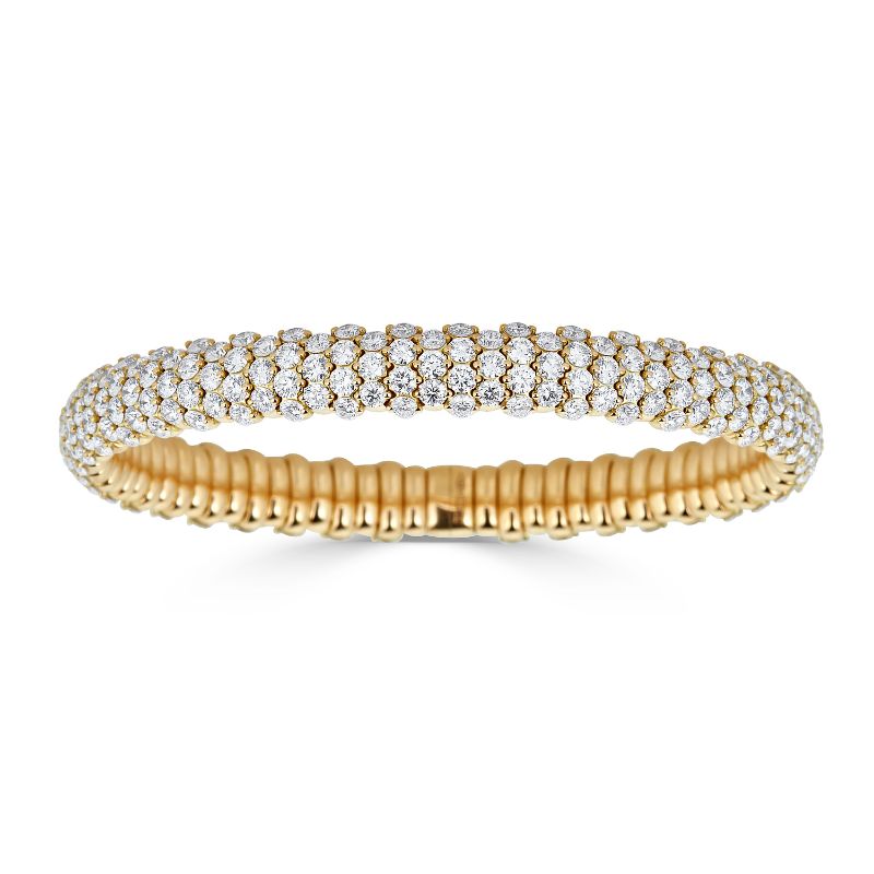 ZYDO 18K Yellow Gold Diamond Stretch Bangle