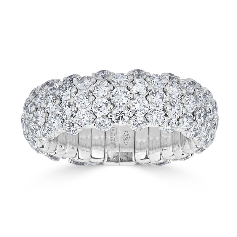 ZYDO 18K White Gold Domed Stretch Ring