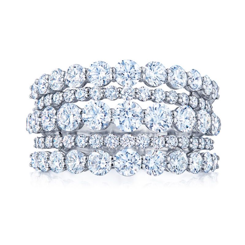 Kwiat Five-Row Ring with Diamonds