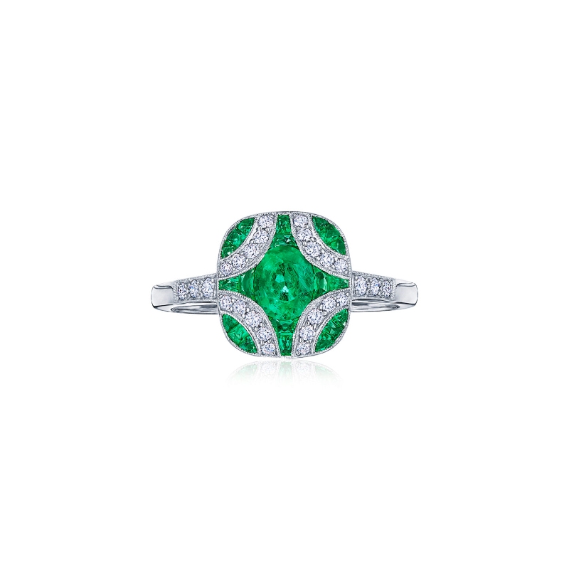 Kwiat Argyle Emerald & Diamond Ring