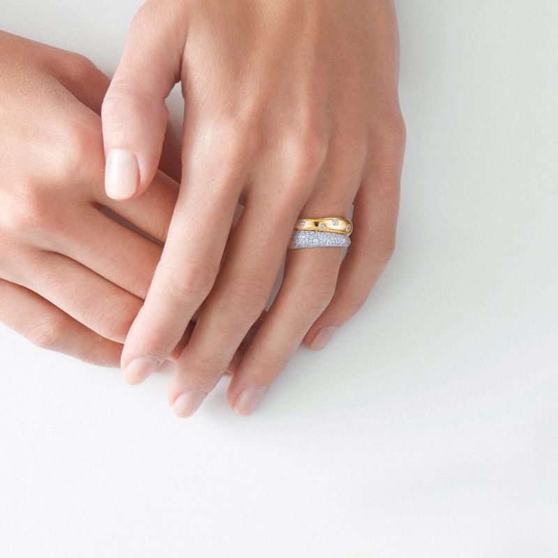 Kwiat Coblestone Double Band Ring