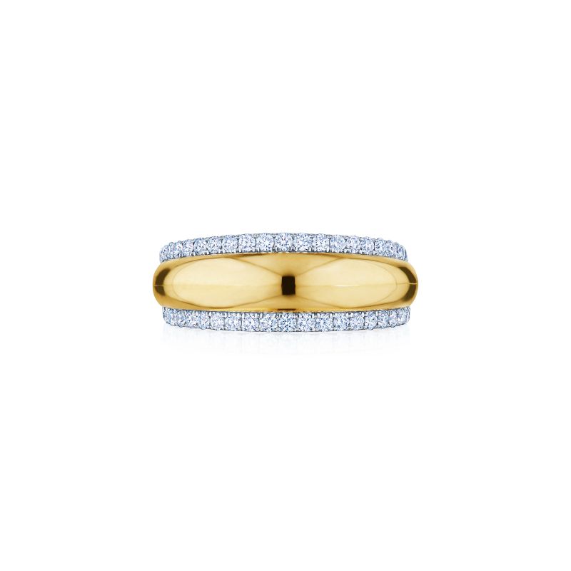 Kwiat Orbit Wedding Ring with Diamonds in 18K Two Tone