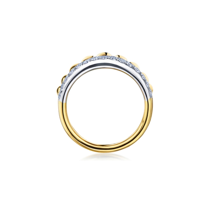 Kwiat Sirena Gold And Diamond Three Row Ring