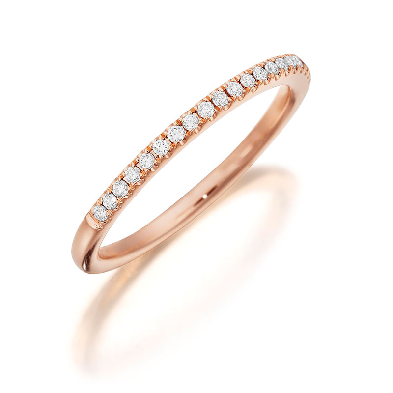 Henri Daussi Rose Gold Half Way Diamond Band