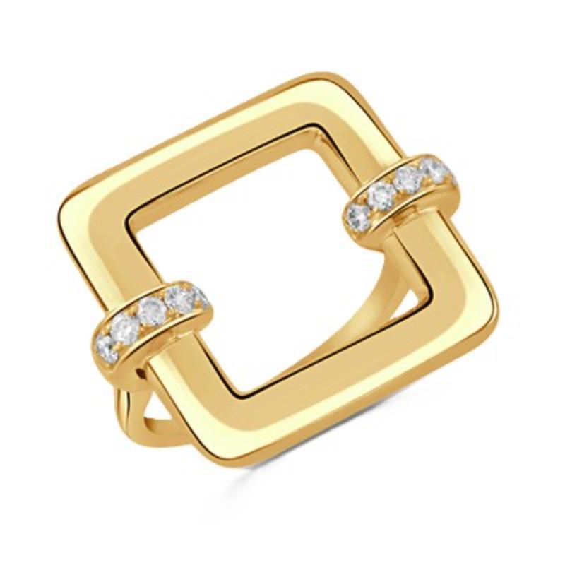 18K Yellow Gold Deco Diamond Ring
