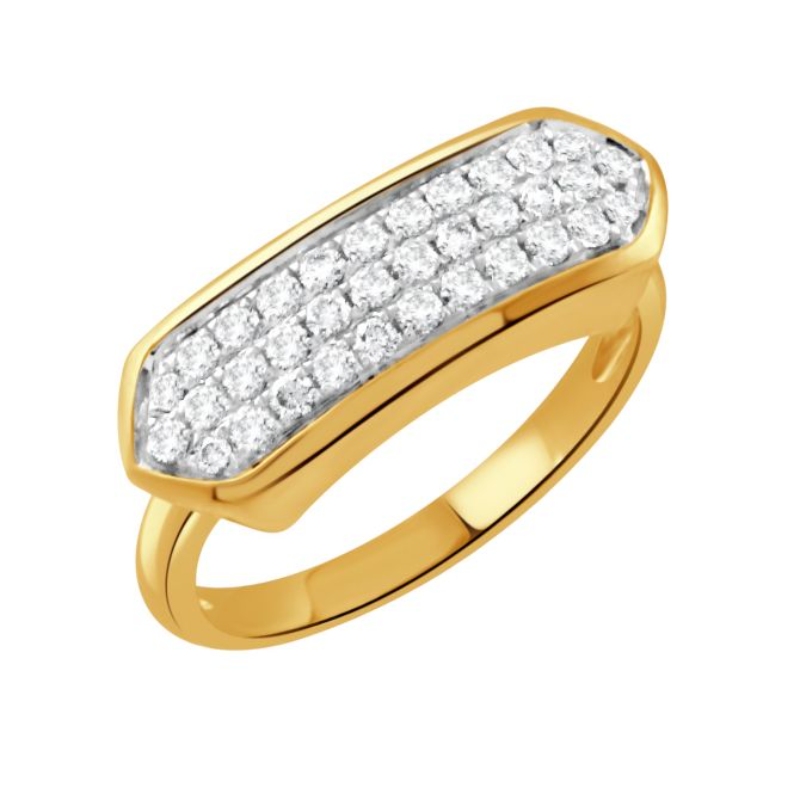 Doves 18K Yellow Gold All Diamond Fashion Ring