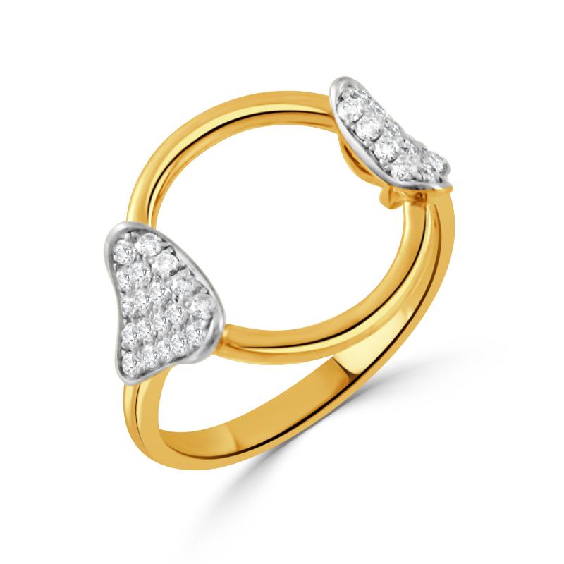 Doves Equestrian 18K Yellow Gold and 18K White Gold 14mm Ring