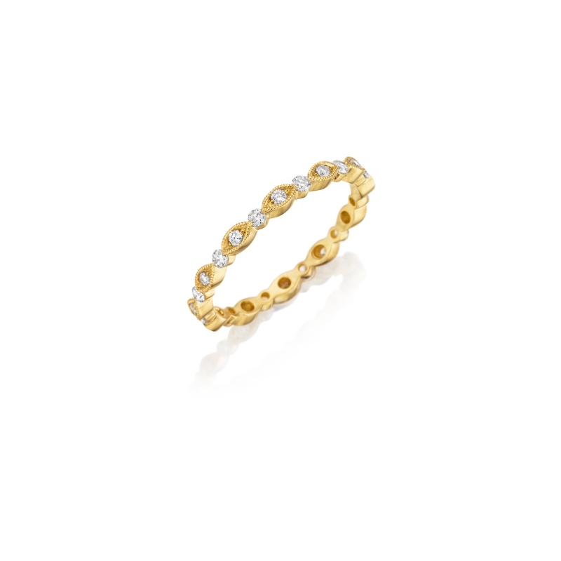 Henri Daussi Yellow Gold Diamond Eternity Band