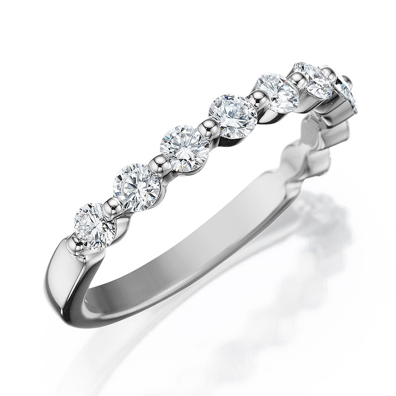 Henri Daussi White Gold Pave Band With Diamonds