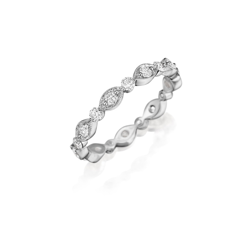 Henri Daussi Platinum Diamond Eternity Band