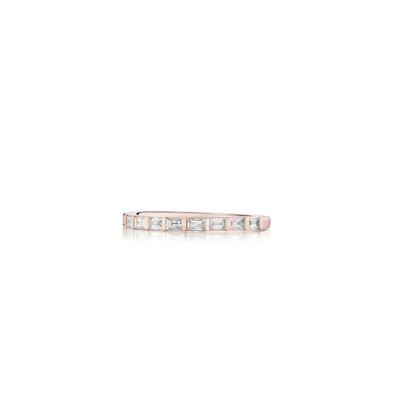 Henri Daussi Rose Gold Half Way Diamond Band
