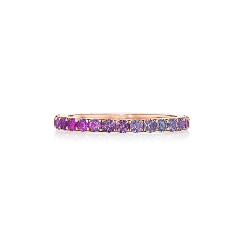 Penny Preville 18K Rose Gold Pink Sapphire Ombre Thin Band