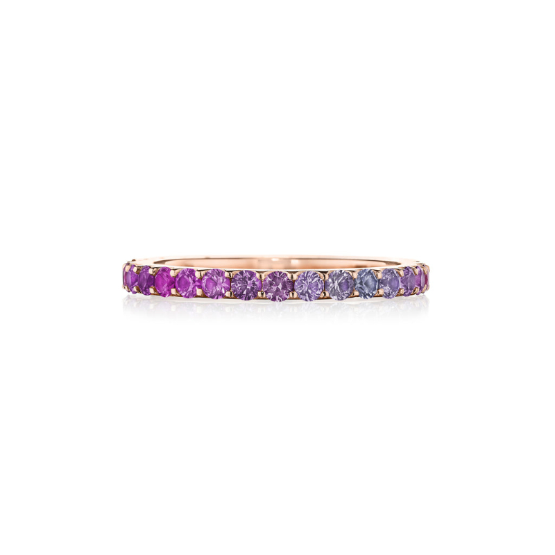 Penny Preville 18K Rose Gold Pink Sapphire Ombre Thin Band