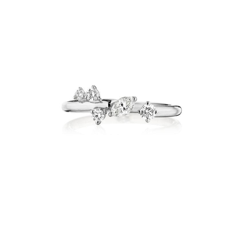 Penny Preville 18K White Gold Rhodium Plated Constellation Ngative Space Band