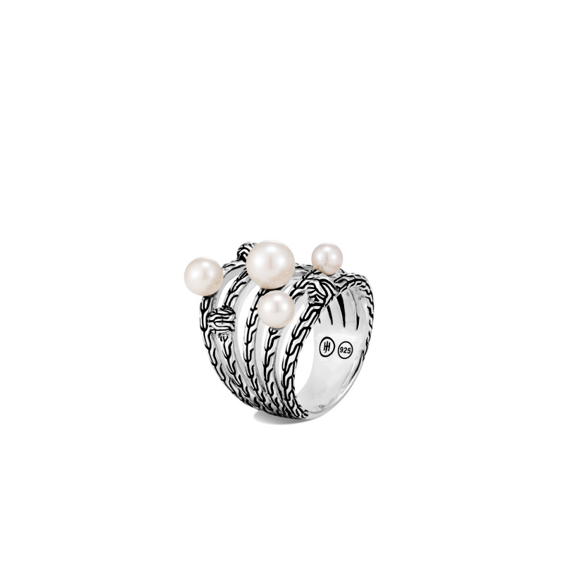 Sterling Silver Classic Chain Five Row Ring