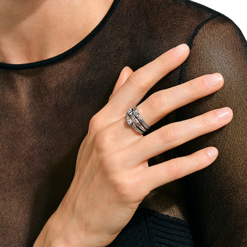 Icon Stud Triple Row Ring