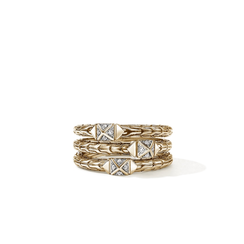 Icon Stud Triple Row Ring