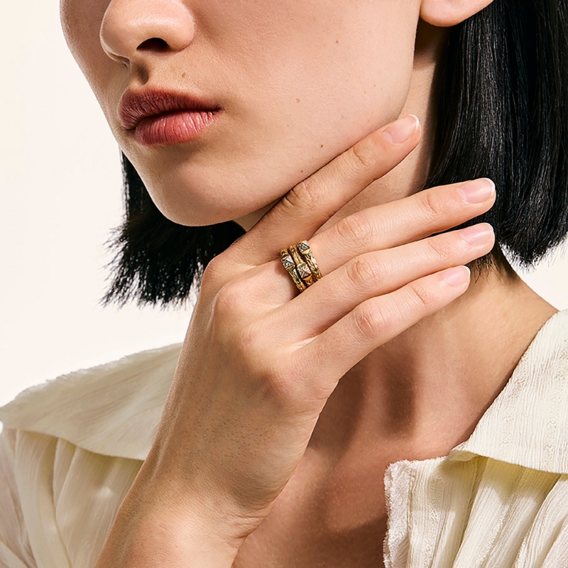 Icon Stud Triple Row Ring