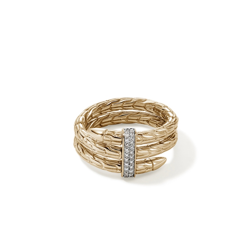 Spear Diamond Pave Double Wrap Ring