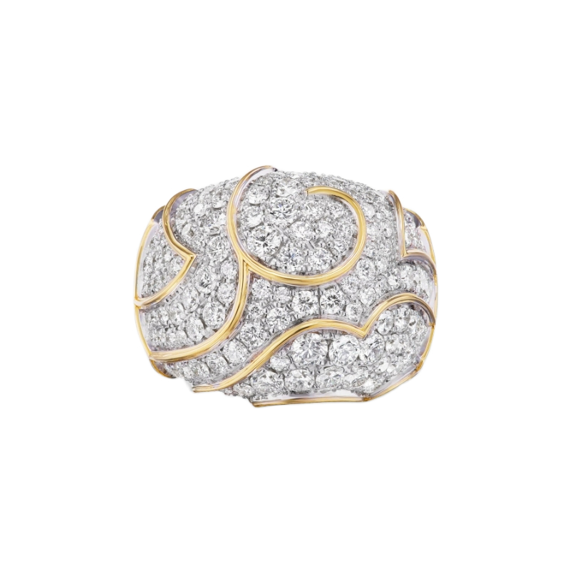18K Yellow Gold Onda Bomb&eacute; Ring