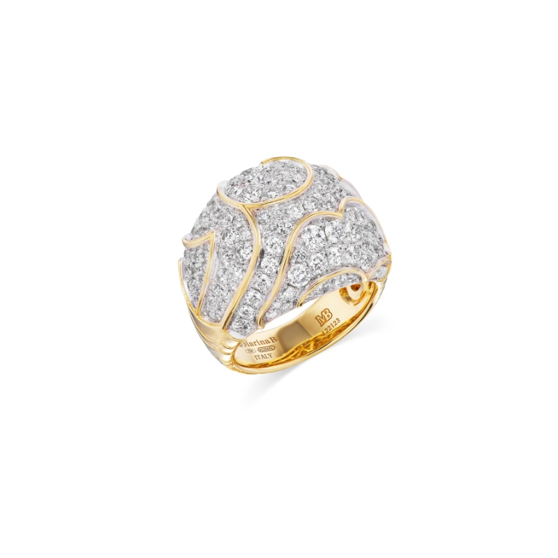 18K Yellow Gold Onda Bomb&eacute; Ring