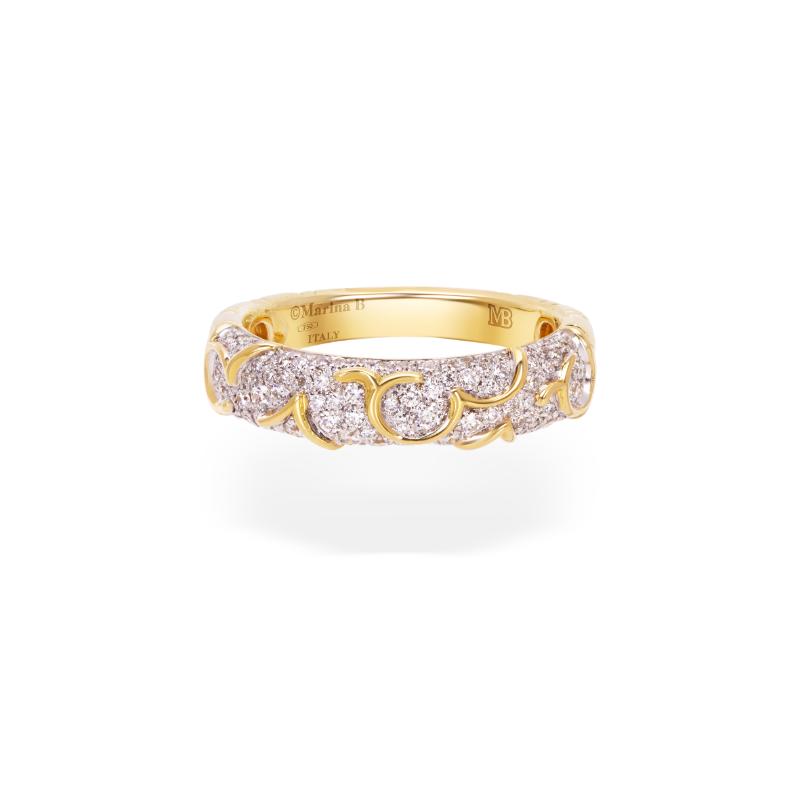 18K Yellow Gold Pave Ondine Ring