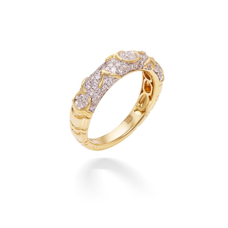18K Yellow Gold Pave Ondine Ring