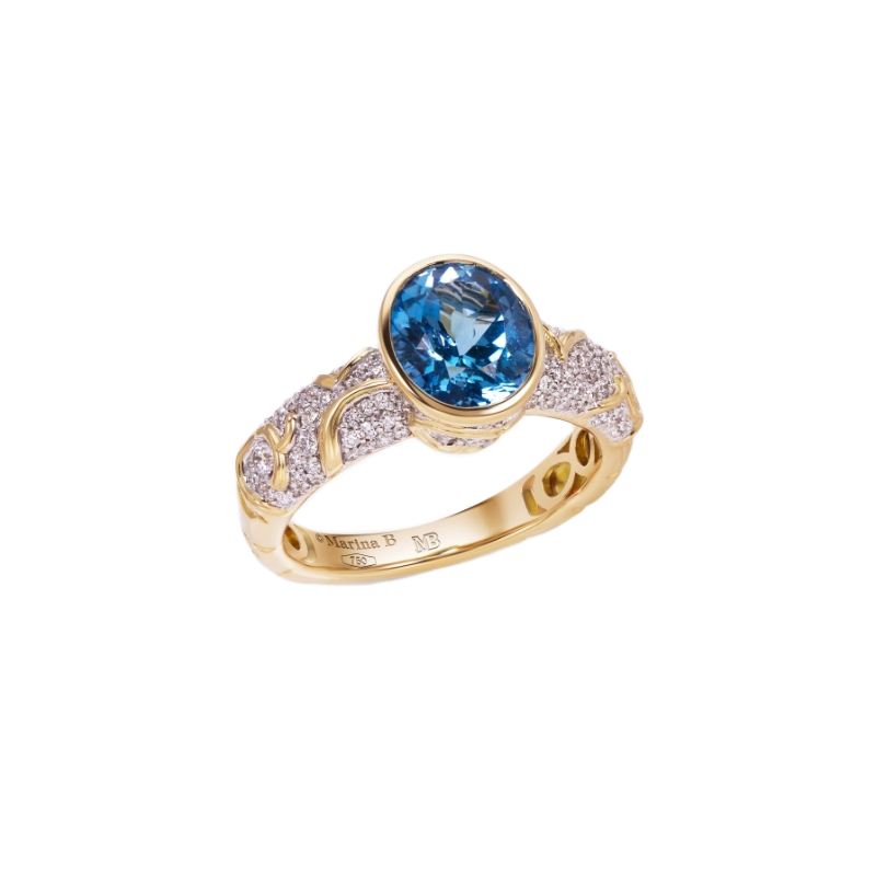 18K Yellow Gold Ondine Solitaire Ring