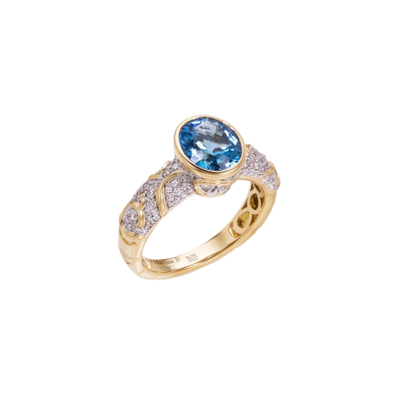 18K Yellow Gold Ondine Solitaire Ring