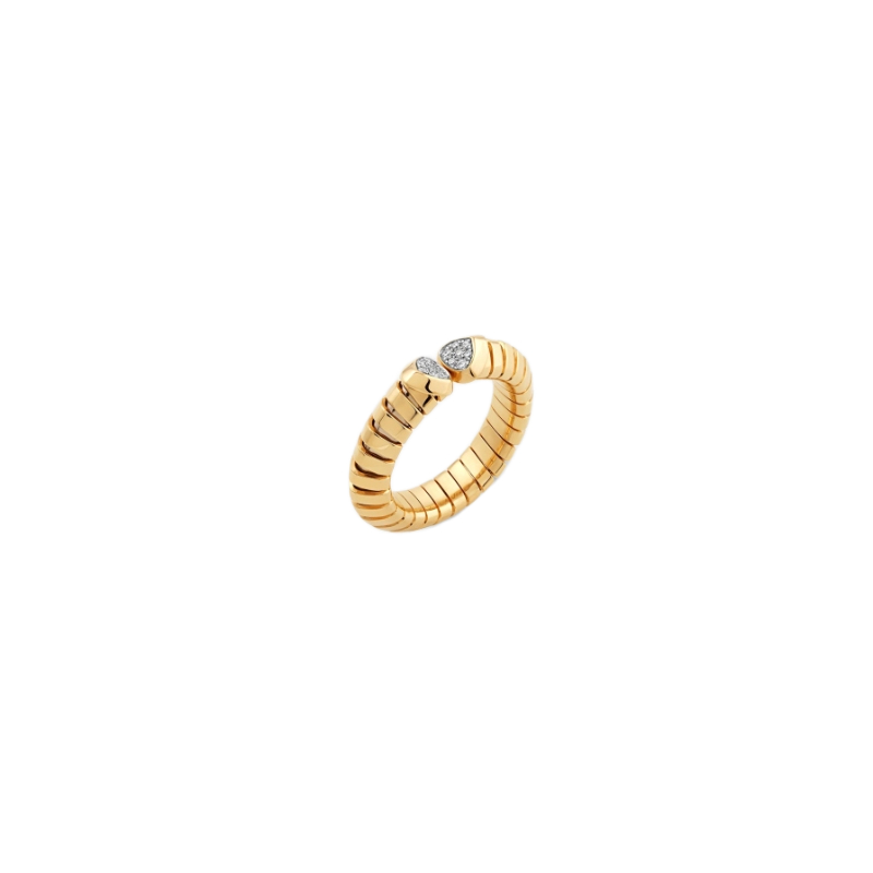 18K Yellow Gold Trisolina Pave Ring