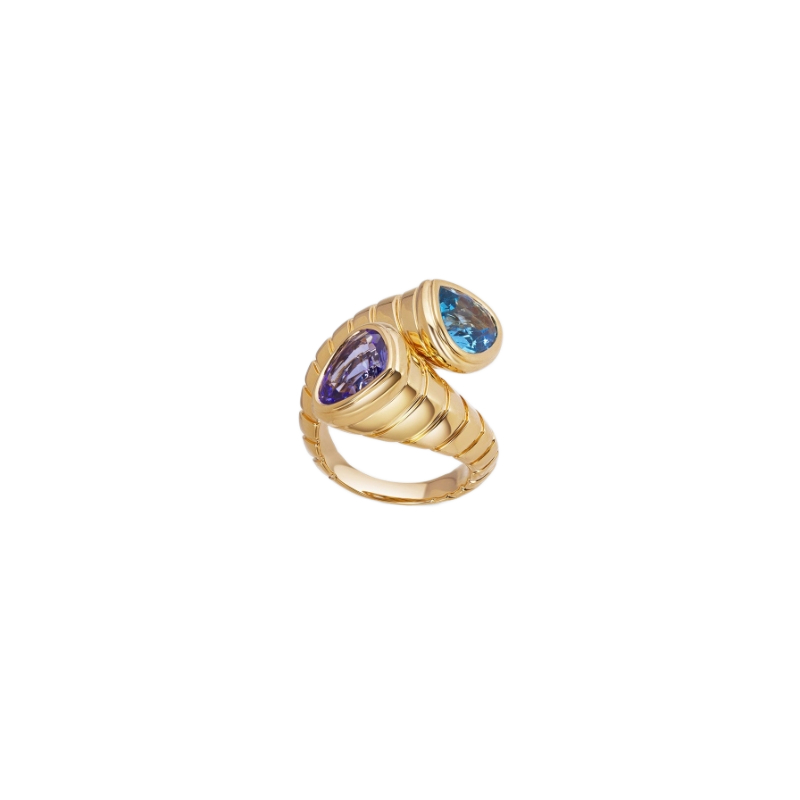 18K Yellow Gold Trisolina Toi Et Moi Bypass Ring