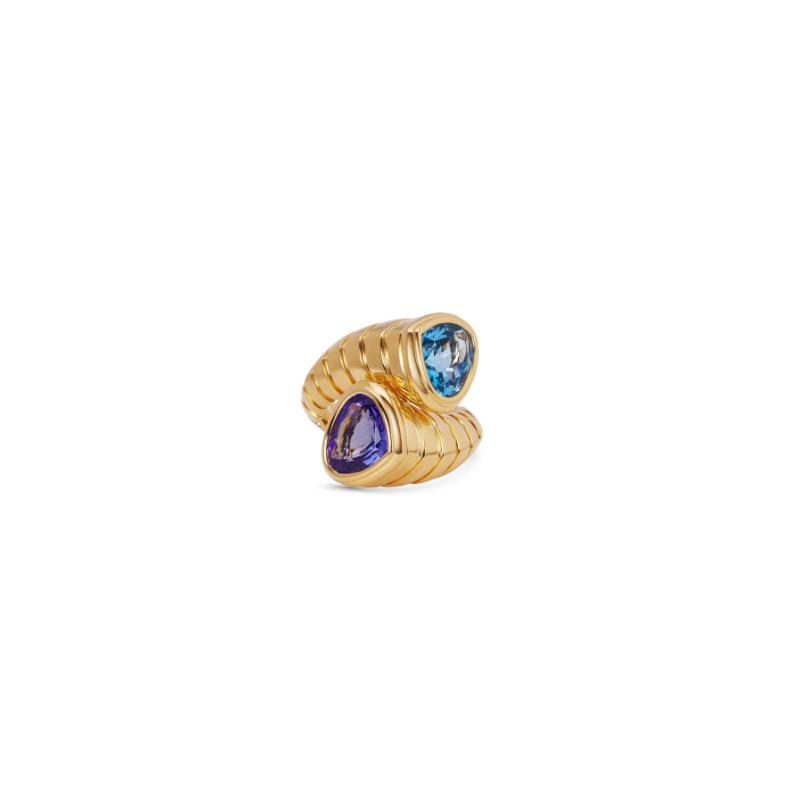 18K Yellow Gold Trisolina Toi Et Moi Bypass Ring