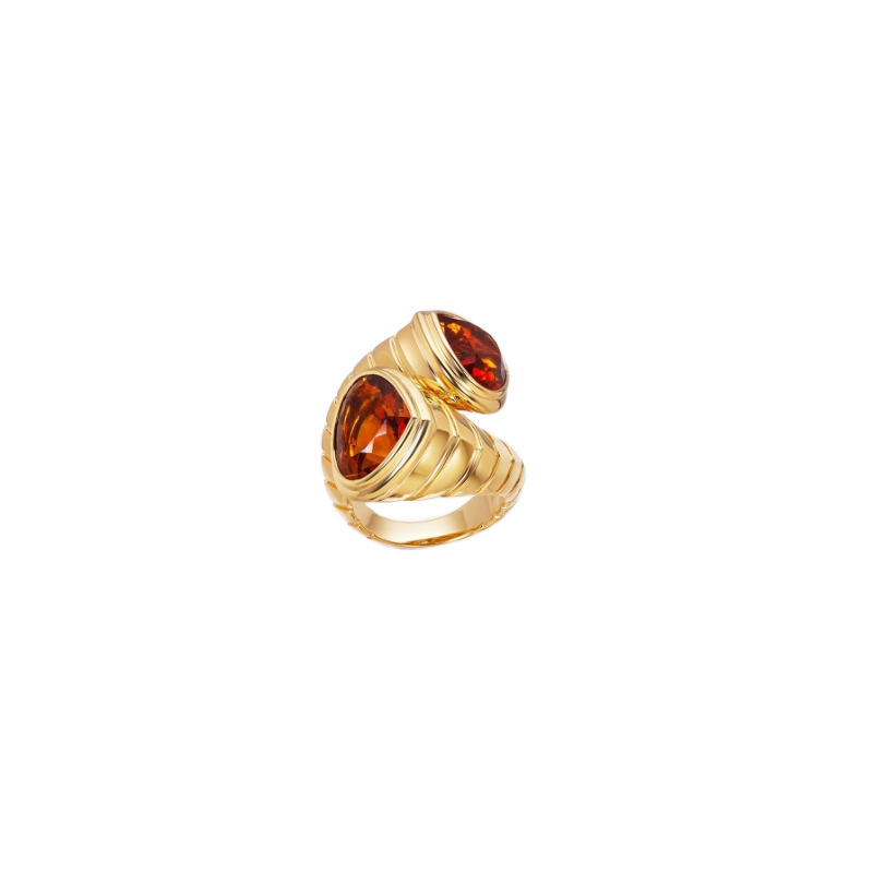 18K Yellow Gold Trisolina Toi Et Moi Big Bypass Ring