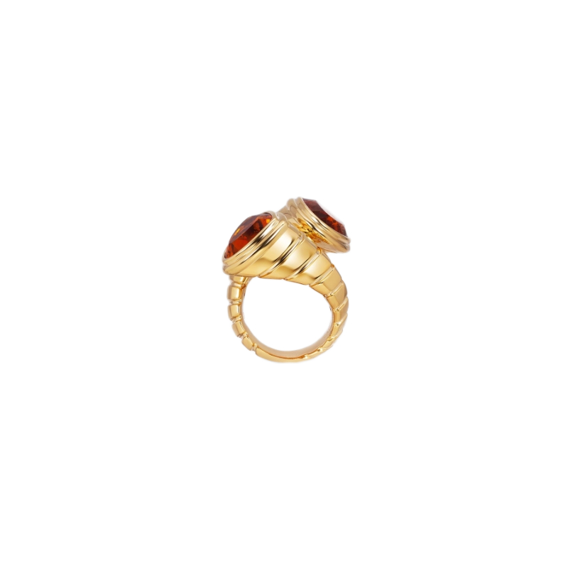 18K Yellow Gold Trisolina Toi Et Moi Big Bypass Ring